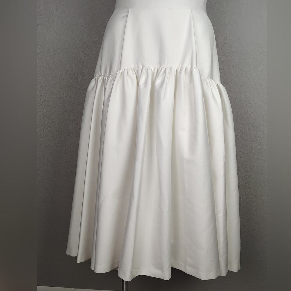 Alice + Olivia Diana Off White Sleeveless Structured Midi Dress Size 14 - Picture 10 of 16